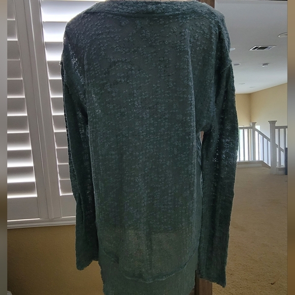 Free People Ocean Air Hacci Pullover Misty Forest Size XS Lightweight - Picture 4 of 5